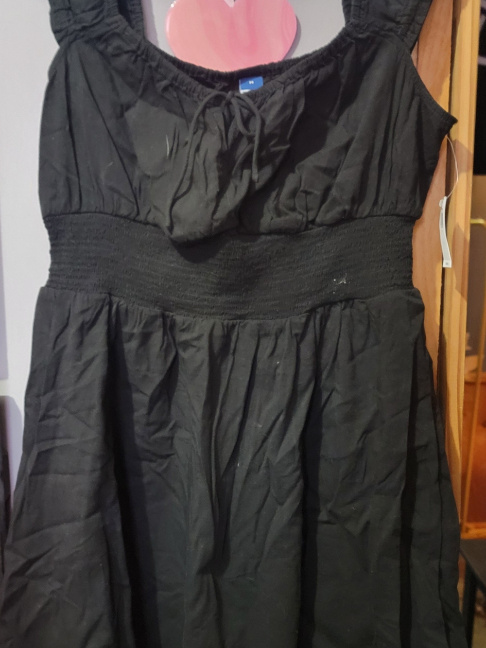 Old Navy Black Smocked-Waist Midi Sundress
